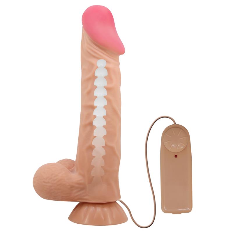 Vibrador Realista Control Remoto, Doble Densidad y Piel Deslizante 24 cm